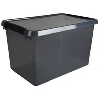 Sunware Aufbewahrungsbox Comfort Line H6165608, 62 Liter, mit Deckel, außen 600x400x340mm, Kunststoff, 80 % recycelt grau transparent 87