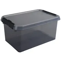 Sunware Aufbewahrungsbox Comfort Line H6164908, 6 Liter, mit Deckel, außen 300x200x145mm, Kunststoff, 80 % recycelt grau transparent 871