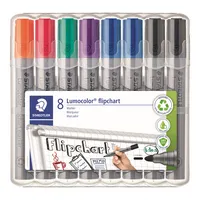 Staedtler Flipchart-Marker 356 WP8 X, 356 WP8 X, Packung, orange,rot,grün,violett,2x blau,2x schwarz, 2mm Rundspitze 4007817061077 Staedtl 8 Stück