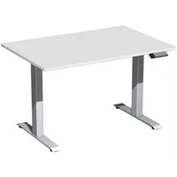 Geramöbel Sitz-Steh-Schreibtisch Elektro Elevate Basic, elektrisch höhenverstellbar, 73-123cm (H), 120x80cm (BxT), rechteckig, lichtgrau /