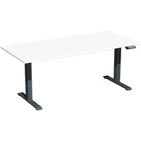 Geramöbel Sitz-Steh-Schreibtisch Elektro Elevate Basic, elektrisch höhenverstellbar, 73-123cm (H), 160x80cm (BxT), rechteckig, weiß / anth