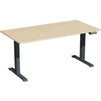 Geramöbel Sitz-Steh-Schreibtisch Elektro Elevate Basic, elektrisch höhenverstellbar, 73-123cm (H), 160x80cm (BxT), rechteckig, ahorn / ant