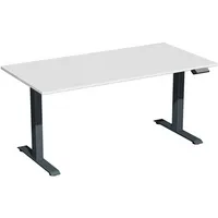 Geramöbel Sitz-Steh-Schreibtisch Elektro Elevate Basic, elektrisch höhenverstellbar, 73-123cm (H), 160x80cm (BxT), rechteckig, lichtgrau /