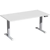 Geramöbel Sitz-Steh-Schreibtisch Elektro Elevate Basic, elektrisch höhenverstellbar, 73-123cm (H), 160x80cm (BxT), rechteckig, lichtgrau /