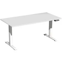 Geramöbel Sitz-Steh-Schreibtisch Elektro Elevate Basic, elektrisch höhenverstellbar, 73-123cm (H), 160x80cm (BxT), rechteckig, lichtgrau /