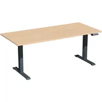 Geramöbel Sitz-Steh-Schreibtisch Elektro Elevate Basic, elektrisch höhenverstellbar, 73-123cm (H), 180x80cm (BxT), rechteckig, buche / ant