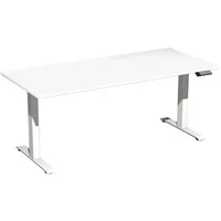 Geramöbel Sitz-Steh-Schreibtisch Elektro Elevate Basic, elektrisch höhenverstellbar, 73-123cm (H), 180x80cm (BxT), rechteckig, weiß / weiß