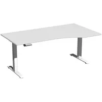 Geramöbel Sitz-Steh-Schreibtisch Elektro Elevate Basic, elektrisch höhenverstellbar, 73-123cm (H), 180x100cm (BxT), Freiform, lichtgrau /