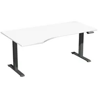 Geramöbel Sitz-Steh-Schreibtisch Elektro Elevate Basic, elektrisch höhenverstellbar, 73-123cm (H), 180x100cm (BxT), Freiform, weiß / anthr