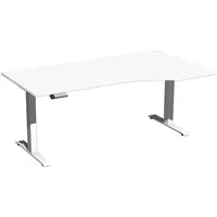 Geramöbel Sitz-Steh-Schreibtisch Elektro Elevate Basic, elektrisch höhenverstellbar, 73-123cm (H), 180x100cm (BxT), Freiform, weiß / weiß