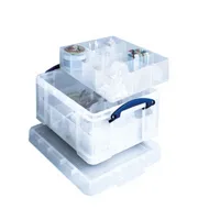 Really Useful Box Aufbewahrungsbox 21C+2TRAY, mit Deckel, außen 450x350x200mm, Kunststoff transparent 5060231633359 Really Useful Box