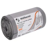 Deiss Müllbeutel 34045 First Plus PCR, grau, 60 Liter, mit Griff, extrastark 4001553700108 Deiss 50 Stück