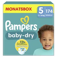 Pampers Windeln baby-dry? Monatsbox Größe Gr.5 (11-16 kg) für Babys und Kleinkinder (4-18 Monate) 8006540785089  174 Stück