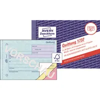 AVERY Zweckform Quittung 1737 mit MwSt. A6 selbstdurchschreibend 3x40 Blatt 4004182017371 AVERY Zweckform