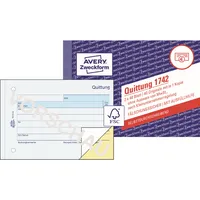 AVERY Zweckform Quittung A6 quer Selbstdurchschreibend 2 x 40Blatt für Kleinunternehmer 4004182017425 AVERY Zweckform