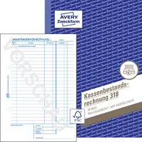 AVERY Zweckform Kassenbericht/Bestandsrechnung Formularbuch 318, 1 St.