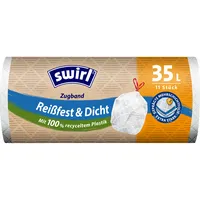 Swirl Müllbeutel 219060 Reißfest & Dicht, weiß, 35 Liter, mit Zugband, reißfest 4008871219060 Swirl 11 Stück