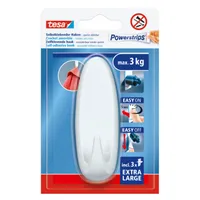 tesa Powerstrips XL Oval Klebehaken für max. 3,0 kg, 28,7 x 38,8 mm, 1 St.