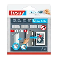 Tesa Klebepads 77721-00000-00 Powerstrips Click Medium, 4x 2 Stück, 20x4x80mm (LxBxT), wiederablösbar 4063565401077 Tesa 16 Stück