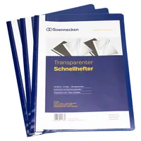 Soennecken Schnellhefter Soennecken PP-Standard-Schnellhefter-Serie 2975, A4, dunkelblau, Polypropylen (PP), 80g, Vorderdeckel transparent  10 Stück