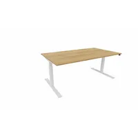 Schreibtisch eModel 30 810073670 elektrisch höhenverstellbar 65-131cm (H) 180x100cm (BxT) rechteckig hickory   weiß 590174