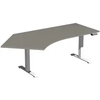 Geramöbel Schreibtisch Elevate Basic, elektrisch höhenverstellbar, 73-123cm (H), 216,6x113cm (BxT), Freiform, onyx / weiß 4038933544427 Ge