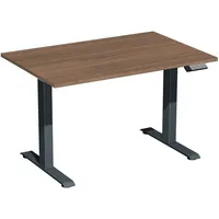 Geramöbel Schreibtisch Elevate Basic, elektrisch höhenverstellbar, 73-123cm (H), 120x80cm (BxT), rechteckig, nussbaum / anthrazit 40389335