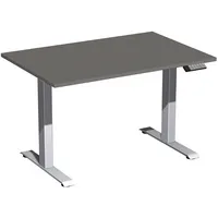 Geramöbel Schreibtisch Elevate Basic, elektrisch höhenverstellbar, 73-123cm (H), 120x80cm (BxT), rechteckig, onyx / silber 4038933543864 G