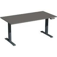 Geramöbel Schreibtisch Elevate Basic, elektrisch höhenverstellbar, 73-123cm (H), 160x80cm (BxT), rechteckig, onyx / anthrazit 403893354405