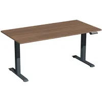 Geramöbel Schreibtisch Elevate Basic, elektrisch höhenverstellbar, 73-123cm (H), 160x80cm (BxT), rechteckig, nussbaum / anthrazit 40389335