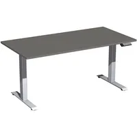 Geramöbel Schreibtisch Elevate Basic, elektrisch höhenverstellbar, 73-123cm (H), 160x80cm (BxT), rechteckig, onyx / silber 4038933544045 G