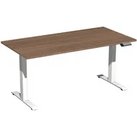 Geramöbel Schreibtisch Elevate Basic, elektrisch höhenverstellbar, 73-123cm (H), 160x80cm (BxT), rechteckig, nussbaum / weiß 4038933544090