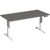 Geramöbel Schreibtisch Elevate Basic, elektrisch höhenverstellbar, 73-123cm (H), 160x80cm (BxT), rechteckig, onyx / weiß 4038933544069 Ger