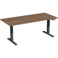 Geramöbel Schreibtisch Elevate Basic, elektrisch höhenverstellbar, 73-123cm (H), 180x80cm (BxT), rechteckig, nussbaum / anthrazit 40389335