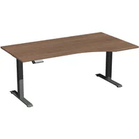 Geramöbel Schreibtisch Elevate Basic, elektrisch höhenverstellbar, 73-123cm (H), 180x100cm (BxT), Freiform, nussbaum / anthrazit 403893354