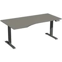 Geramöbel Schreibtisch Elevate Basic, elektrisch höhenverstellbar, 73-123cm (H), 180x100cm (BxT), Freiform, onyx / anthrazit 4038933544953
