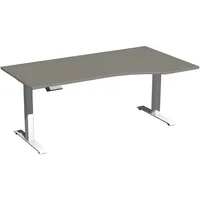 Geramöbel Schreibtisch Elevate Basic, elektrisch höhenverstellbar, 73-123cm (H), 180x100cm (BxT), Freiform, onyx / weiß 4038933544786 Gera
