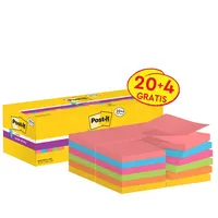 3M Haftnotizen R330 SSCOL VP24, Super Sticky Z-Notes Promotion, 76x76mm, blau/gelb/grün/orange/rosa, quadratisch 4054596856035 3M 20 Stück
