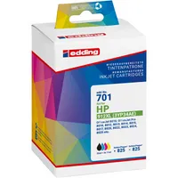 Edding Druckerpatrone EDD-701 18-701 (kompatibel zu HP EDD-701), schwarz/cyan/magenta/gelb, ca. 4 x 825 Seiten 4057305064455 Edding 4 Stück