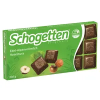 Schogetten Schokolade 100 g/Pack. Edel-Alpenvollmilch-Haselnuss