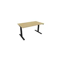 Schreibtisch eModel 30 810073171 elektrisch höhenverstellbar 65-131cm (H) 140x80cm (BxT) rechteckig hamilton oak   schwarz