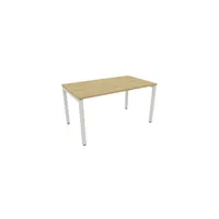 Schreibtisch 810074471 Rohr in Rohr-System 64-86cm (H) 140x80cm (BxT) rechteckig hamilton oak   weiß 5901747153668 Nowy Sty