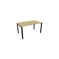 Schreibtisch 810074571 Rohr in Rohr-System 64-86cm (H) 140x80cm (BxT) rechteckig hamilton oak   schwarz 5901747153675 Nowy
