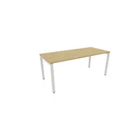 Schreibtisch 810074871 Rohr in Rohr-System 64-86cm (H) 180x80cm (BxT) rechteckig hamilton oak   weiß 5901747153705 Nowy Sty
