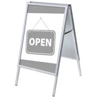 Showdown Displays Kundenstopper Open ZPA1G32MEI215, Din A1, Din A1, mit Vordruck-Poster, silber 8596052145773 Showdown Displays