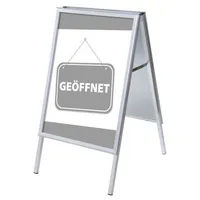 Showdown Displays Kundenstopper Geöffnet ZPA1G32MEI216, Din A1, Din A1, mit Vordruck-Poster, silber 8596052145780 Showdown Displays