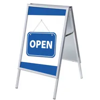Showdown Displays Kundenstopper Open ZPA1G32MEI218, Din A1, Din A1, mit Vordruck-Poster, silber 8596052145803 Showdown Displays
