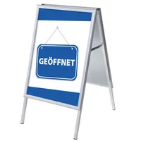 Showdown Displays Kundenstopper Geöffnet ZPA1G32MEI219, Din A1, Din A1, mit Vordruck-Poster, silber 8596052145810 Showdown Displays