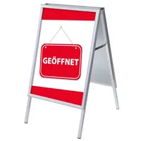 Showdown Displays Kundenstopper Geöffnet ZPA1G32MEI222, Din A1, Din A1, mit Vordruck-Poster, silber 8596052145841 Showdown Displays