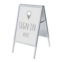 Showdown Displays Kundenstopper Sign In Here ZPA1G32MEI251, Din A1, Din A1, mit Vordruck-Poster, silber 8596052146138 Showdown Displays